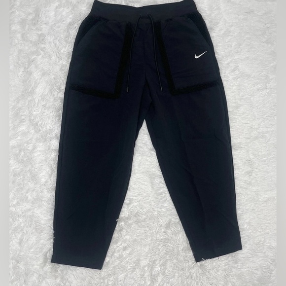 Nike Sportswear Essential Woven Black Pants Women’s Size L Large Joggers DQ6809 - Picture 2 of 11